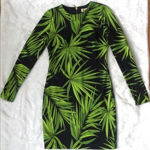 Small Michael Kors long sleeve dress black green